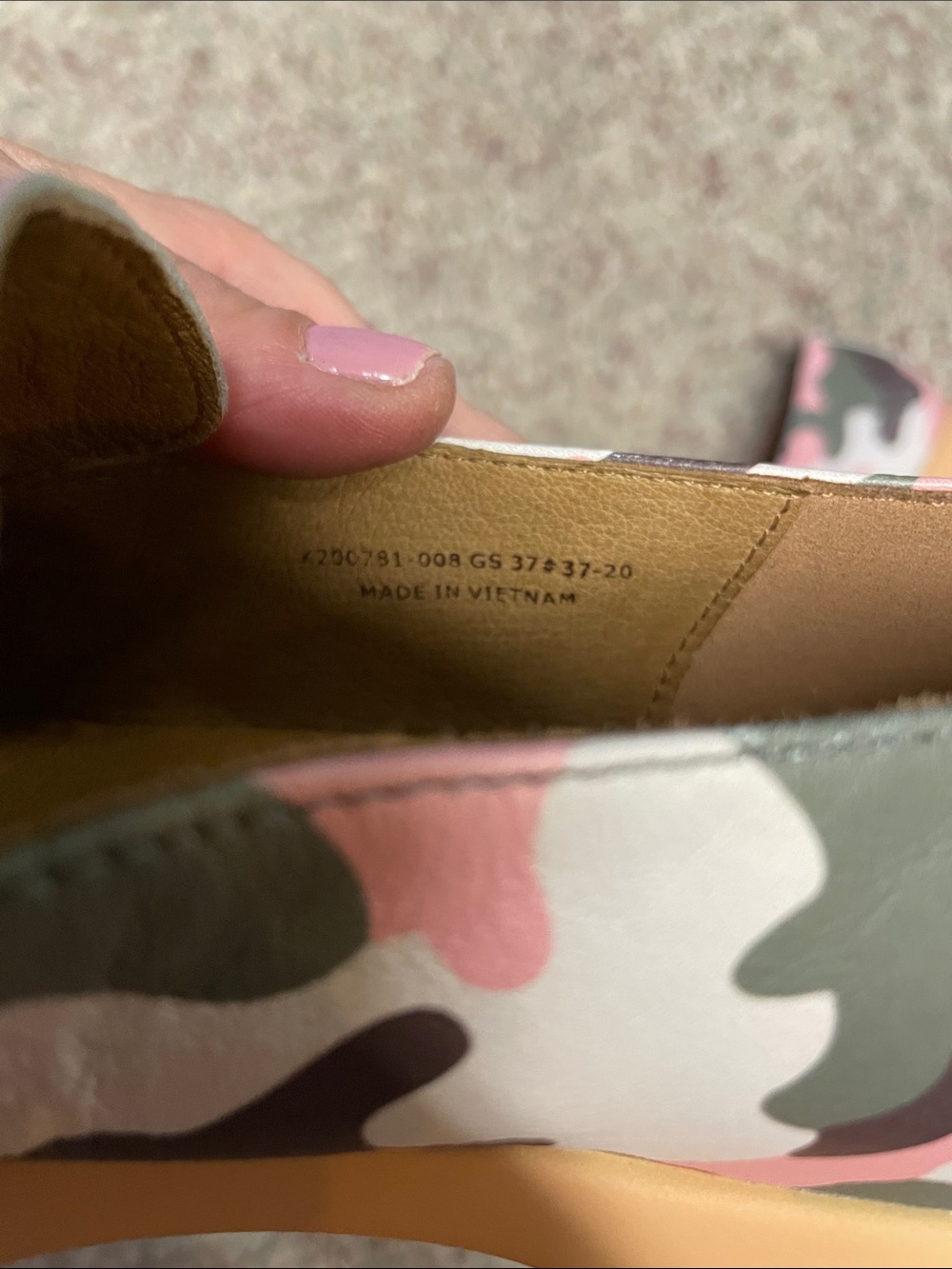 Im sorry by Petra Collins leather lug sole pink Camo Platform Loafers - - Picture 6 of 8